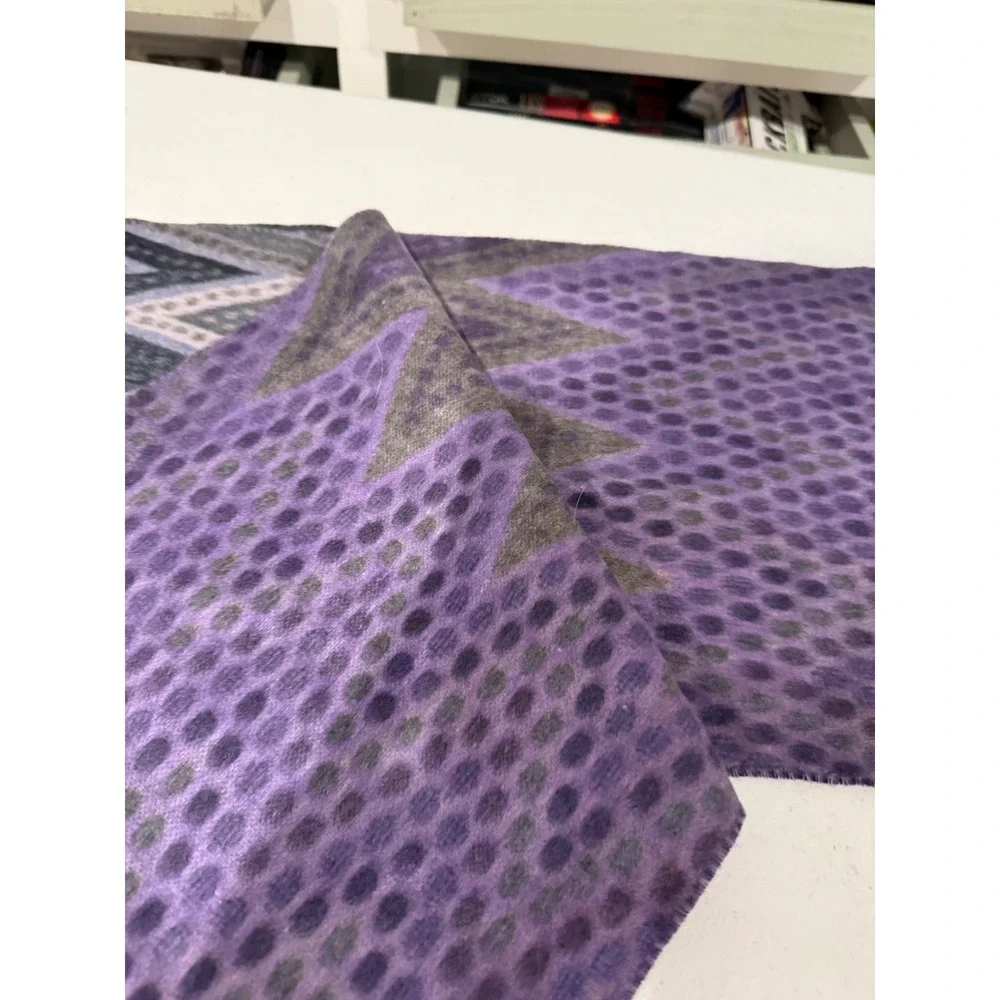 The Paper Store Eco Cashmink Scarf Plum Purple Zig Zag Dotted Made in Germany